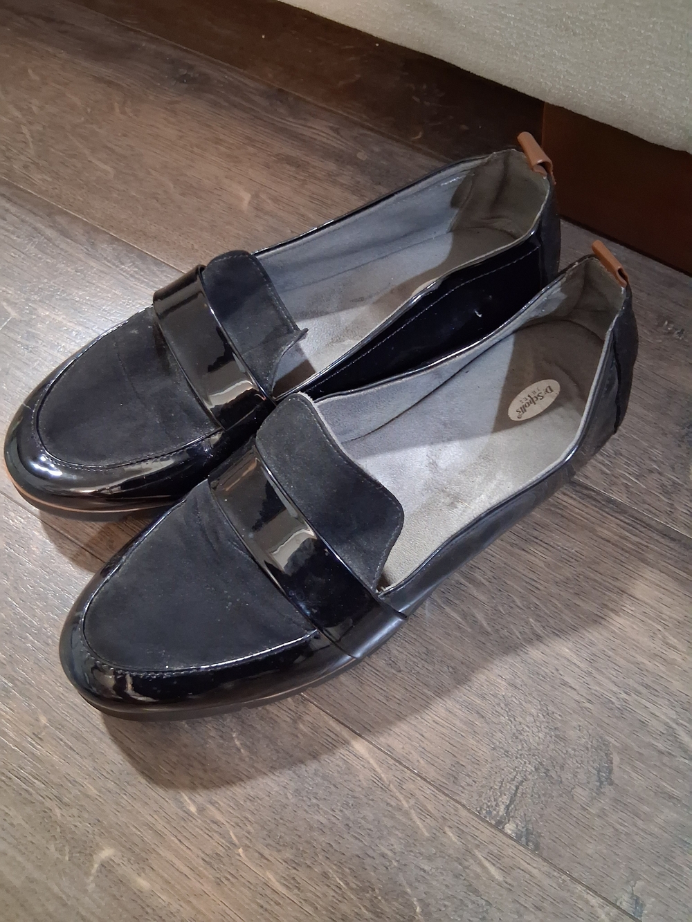 Dr. Scholl's Webster Black Patent Leather Slip On Platform Loafers Women 9.5